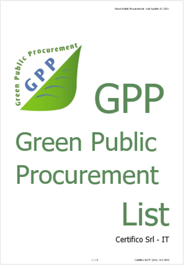 Green Public Procurement  GPP    List