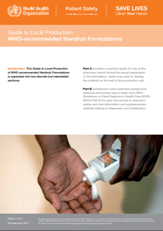 Guide to Local Production of WHO recommended Handrub Formulations