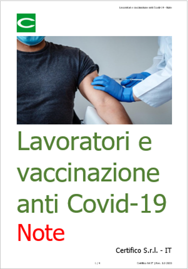 Lavoratori e vaccinazione anti Covid 19