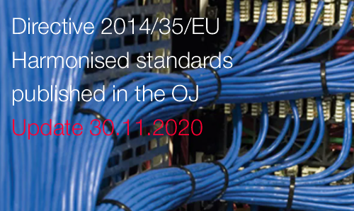 Low voltage Harmonised standards published in the OJ   30 11 2020