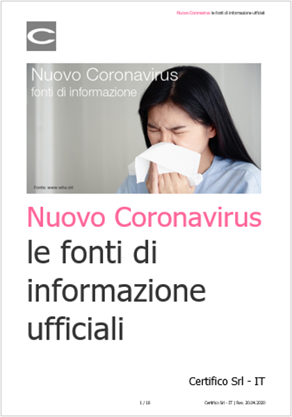 Nuovo coronavirus   Fonti informazione