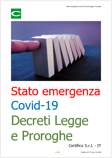 Stato emergenza   COVID 19 Rev  00 2020
