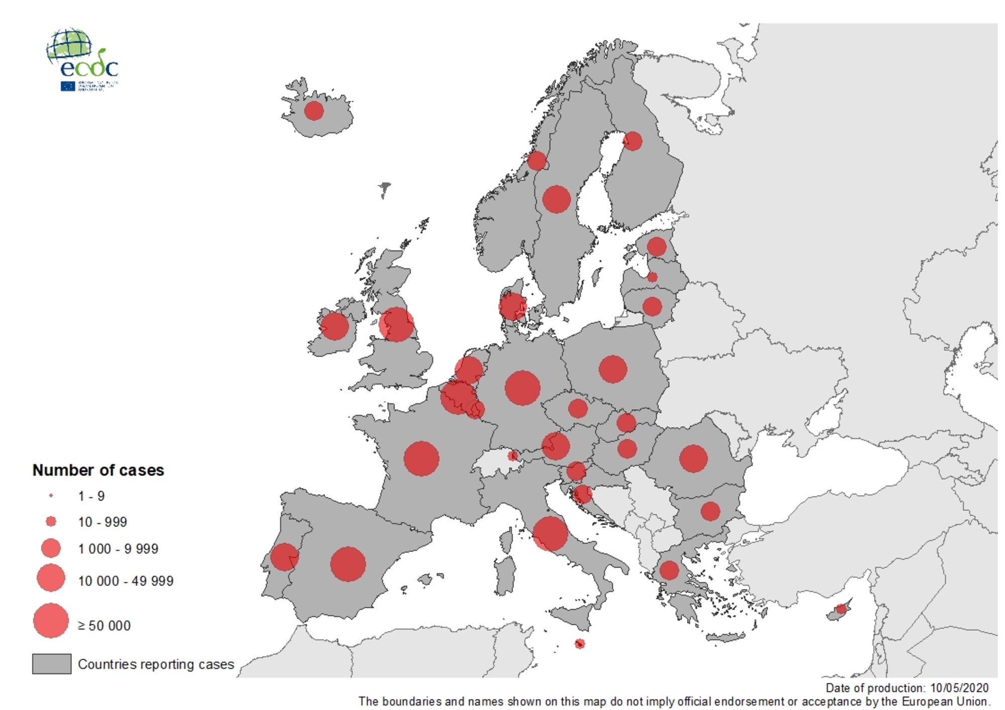 novel coronavirus COVID 19 geographical distribution EU UK 2020 05 10