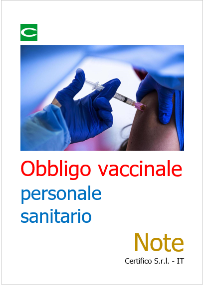 Obbligo vaccinale personale sanitario Note