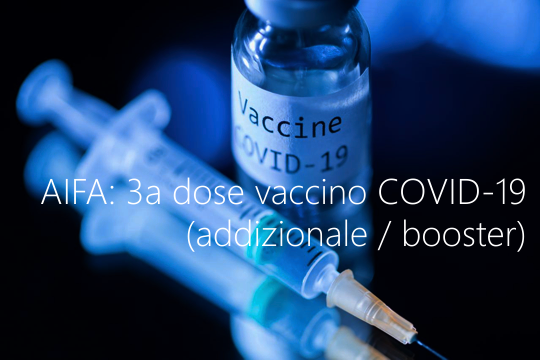 AIFA   3a dose vaccino COVID 19