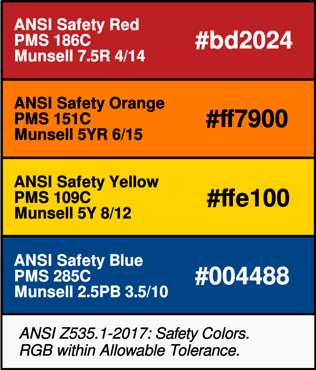 ANSI Z535 1 2017 Safety Colors