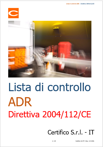 Cover Lista di controllo ADR 2021