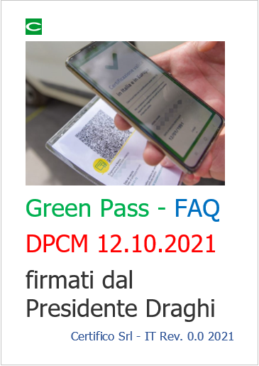 Green pass   FAQ DPCM 12 10 2021