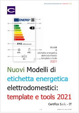 Nuovi Modelli di etichetta energetica elettrodomestici 2021
