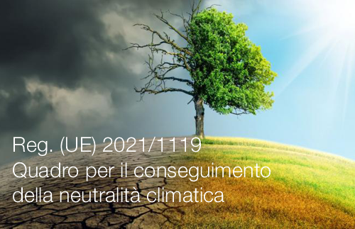 Regolamento UE 2021 1119 Quadro per il conseguimento della neutralit  climatica
