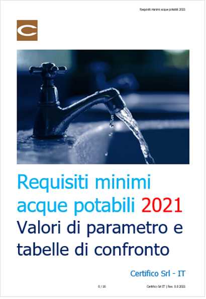 Requisiti minimi acque potabili 2021   Tabelle di raffronto 