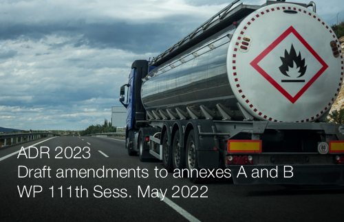 ADR 2023 Draft amendments to annexes A and B   WP 111th Sess  May 2022