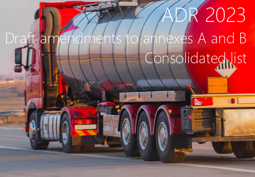 ADR 2023 Draft amendments to annexes A and B  Consolidated list