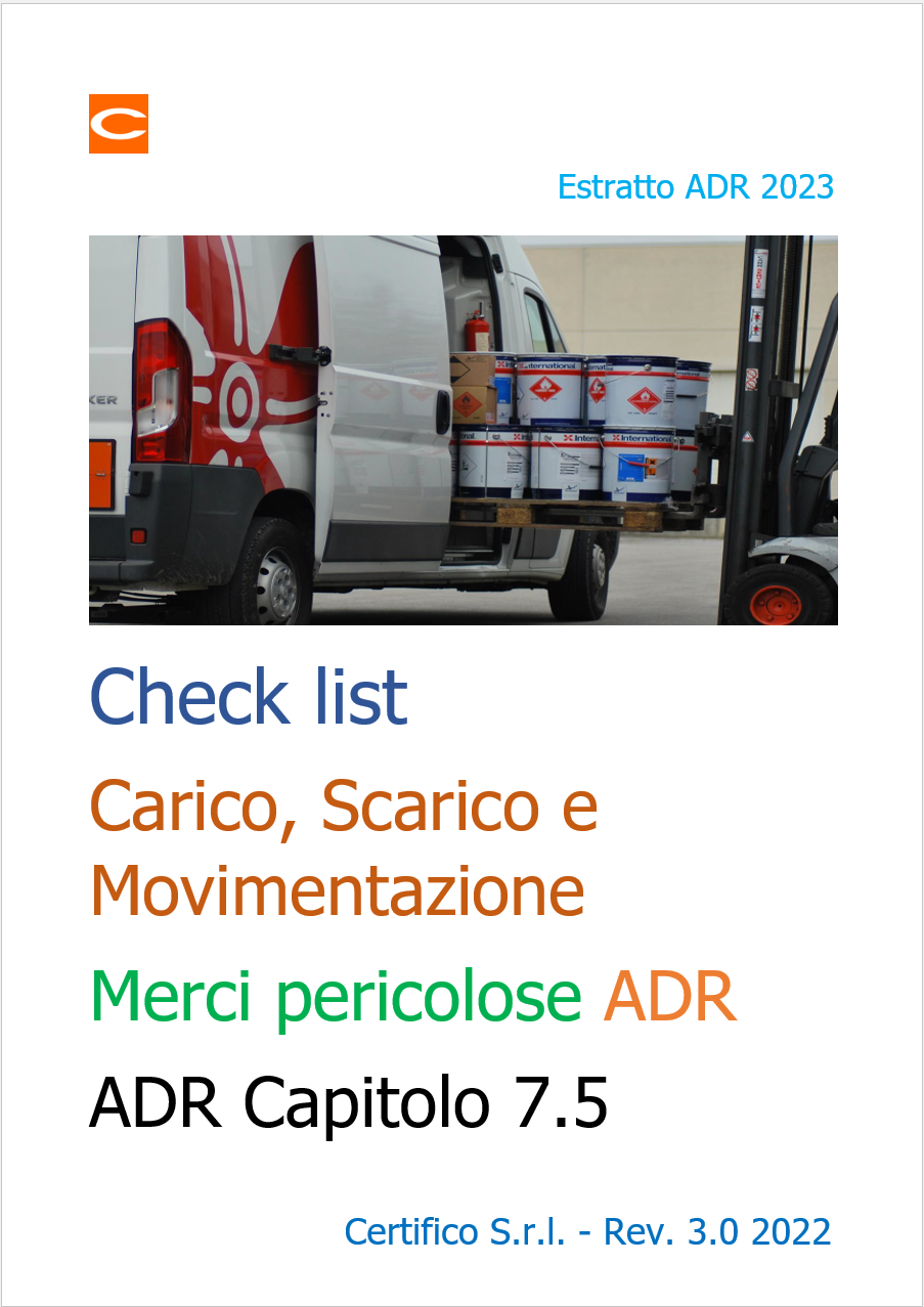 Check list carico scarico e movimentazione ADR 7 5   Rev  3 0 2022