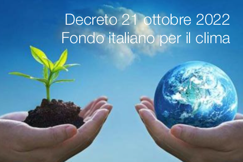 Decreto 21 ottobre 2022   Fondo italiano per il clima