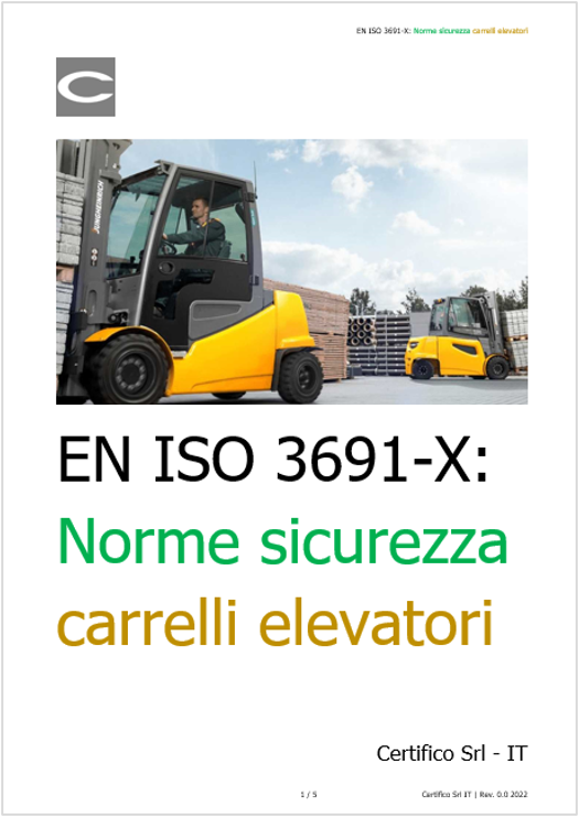 EN ISO 3691 X Norme Sicurezza dei carrelli elevatori