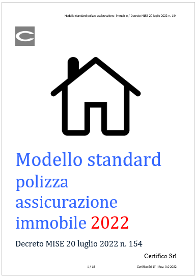 Modello standard polizza assicurazione immobile Decreto n  154 2022