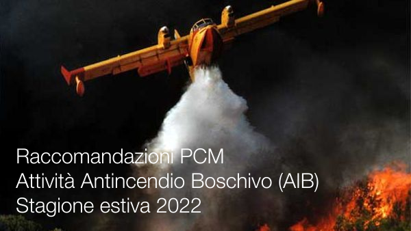 Raccomandazioni PCM Attivit  Antincendio Boschivo  AIB  per la stagione estiva 2022