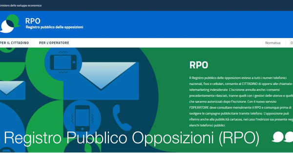 Registro Pubblico delle opposizioni  RPO 