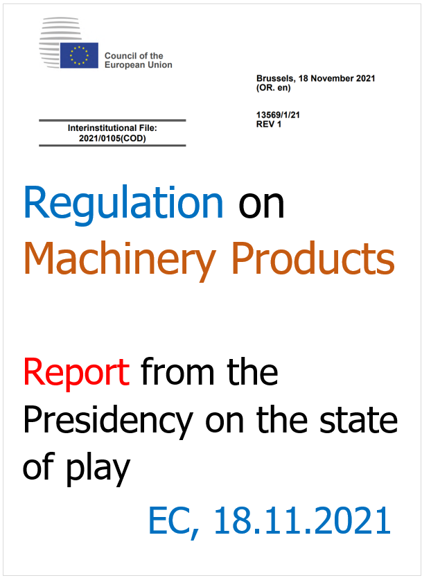 Report Regulation machinery products  18 11 2021