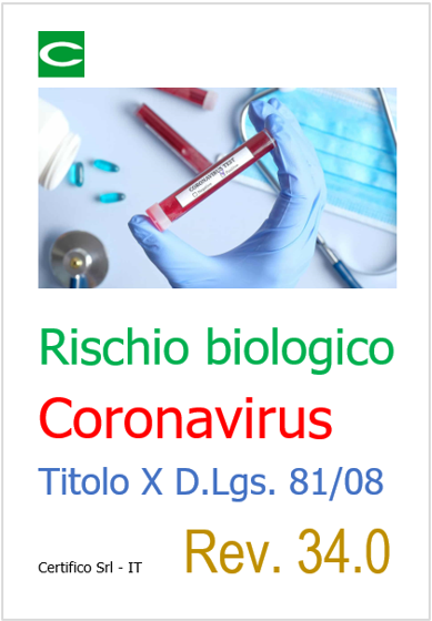 Rischio biologico Coronavirus Titolo X D Lgs  81 2008 Rev  34