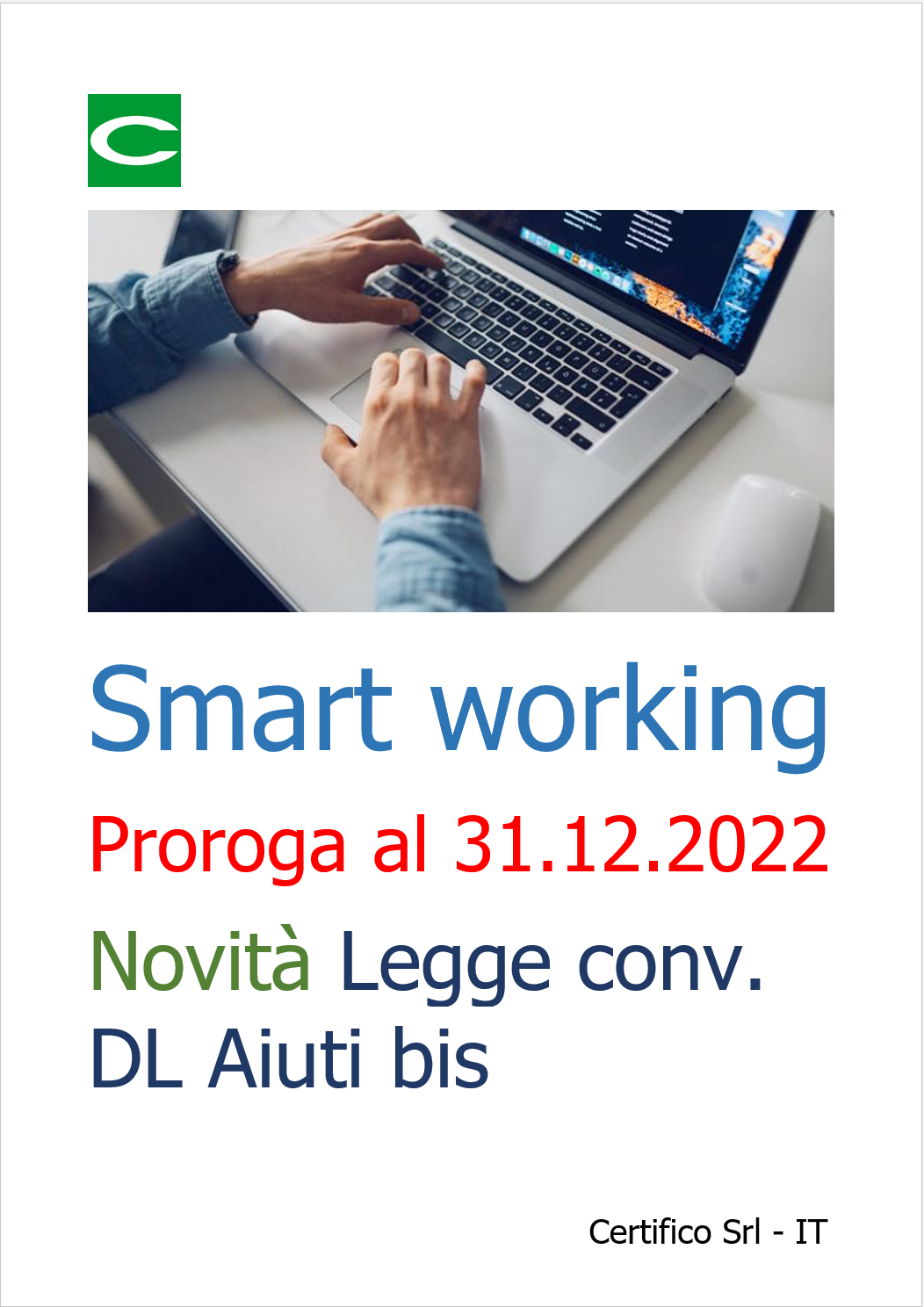 Smart working   proroga al 31 12 2022
