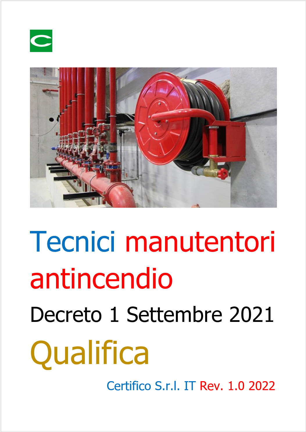 Tecnici manutentori antincendio   Decreto 1 Settembre 2021   Rev  1 0 2022