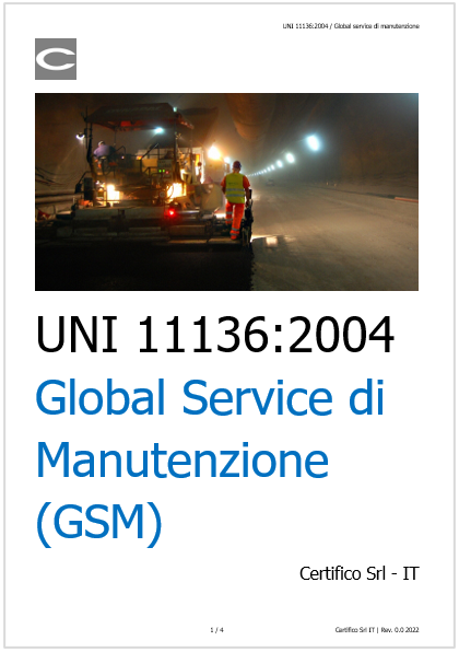 UNI 11136 2004 Global service di manutenzione