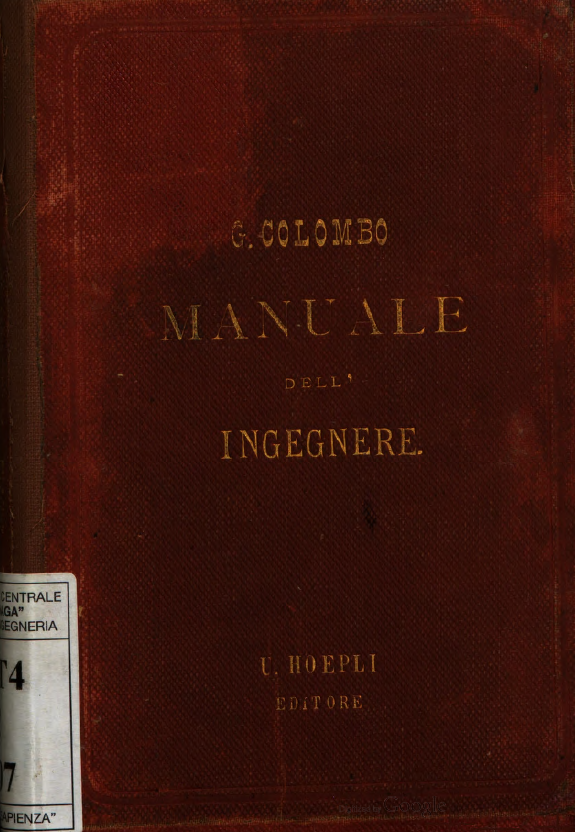 Il Manuale dell Ingegnere HOEPLI 1877