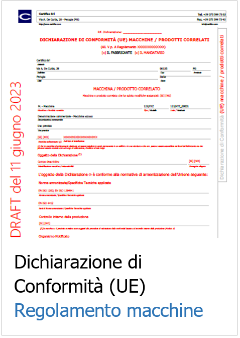 Modello Dichiarazione di Cond formit  UE Regolamento macchine 2023   Draft 11 06 2023