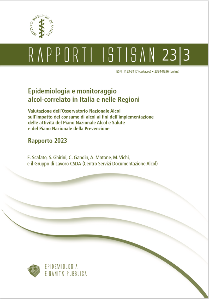 Rapporto ISTISAN Epidemiologia e monitoraggio alcol correlato 2023