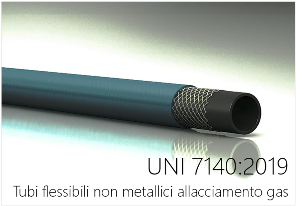 UNI 7140 2019 Tubi flessibili non metallici allacciamento gas