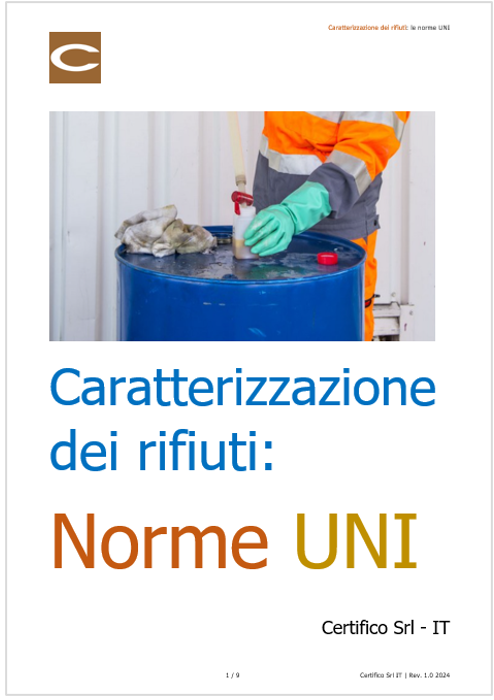 Caratterizzazione dei rifiuti   le norme UNI