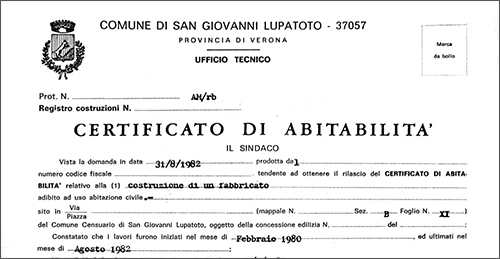 Certificato di Agibilita abitabilita