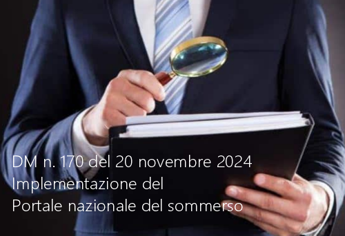 DM n  170 del 20 novembre 2024   Implementazione del Portale nazionale del sommerso