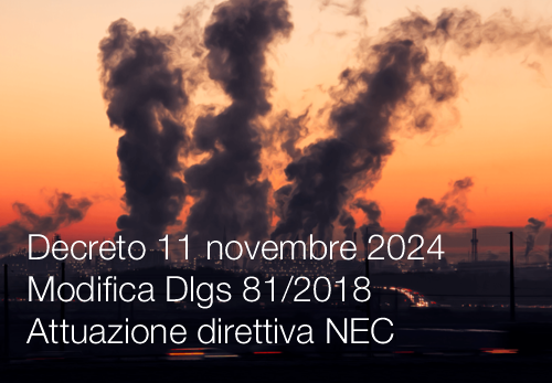 Decreto 11 novembre 2024 Modifica Dlgs 81 2018 Attuazione direttiva NEC