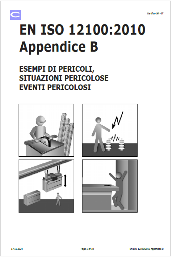 EN ISO 12100 Appendice B Pericoli