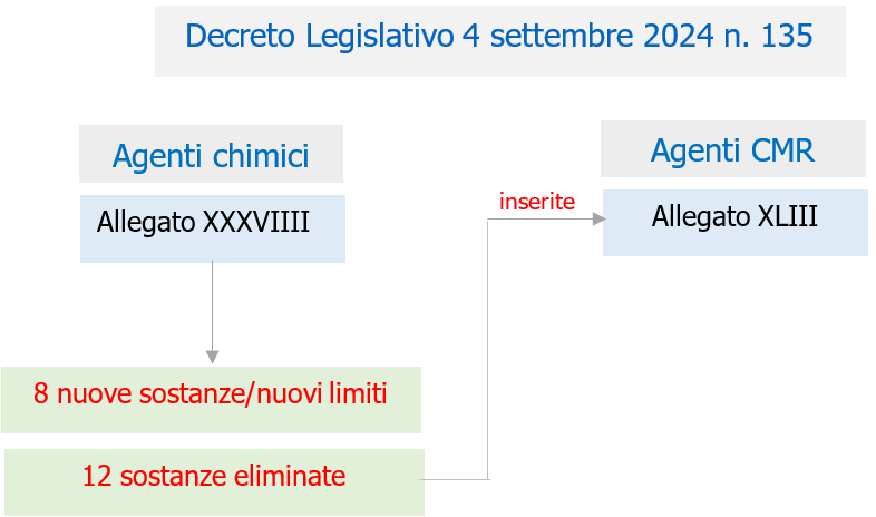 Fig  1   D Lgs  135 2024 Modifiche Allegato XXXVIII Sostanze e limiti Agenti chimici   Allegato XLIII Agenti CMR