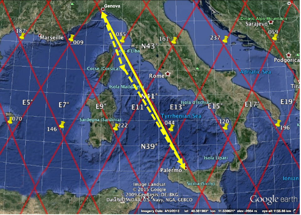 Figura 6 Rotta percorsa dalle navi GNV