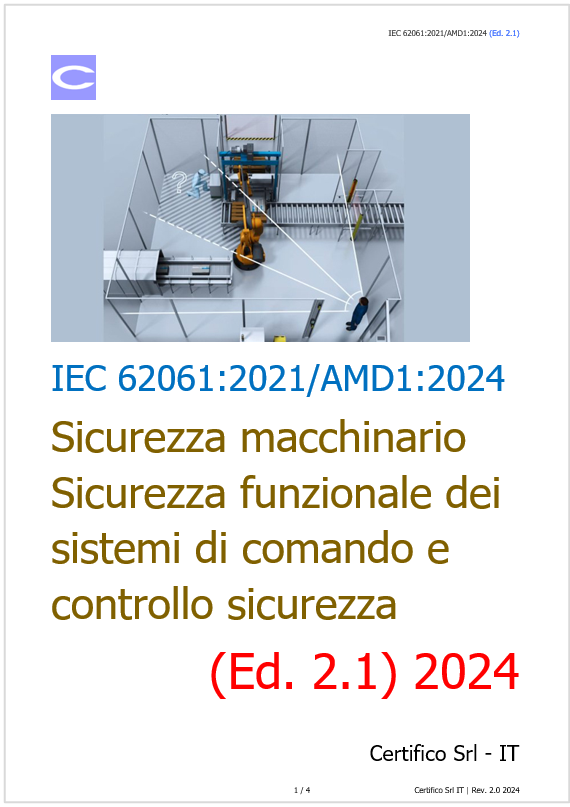 IEC 62061 2021 AMD1 2024  Ed  2 1  Rev  2 0 2024