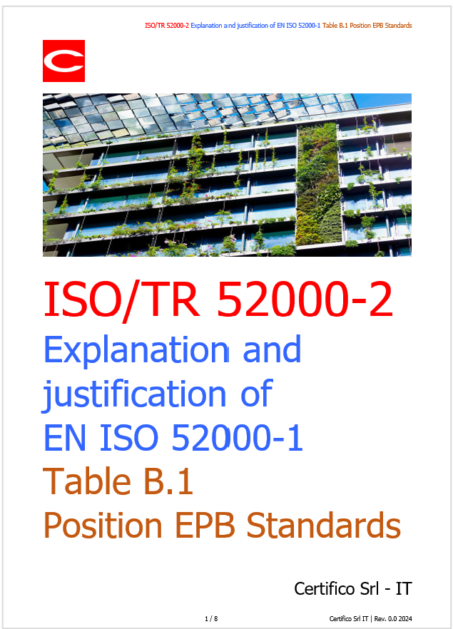 ISO TR 52000 2 Table B 1 Position EPB Standards