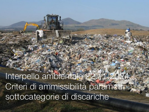 Interpello ambientale 22 11 2024   Criteri di ammissibilit  parametri sottocategorie di discariche