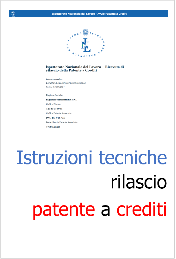 Istruzioni tecniche Patente a crediti