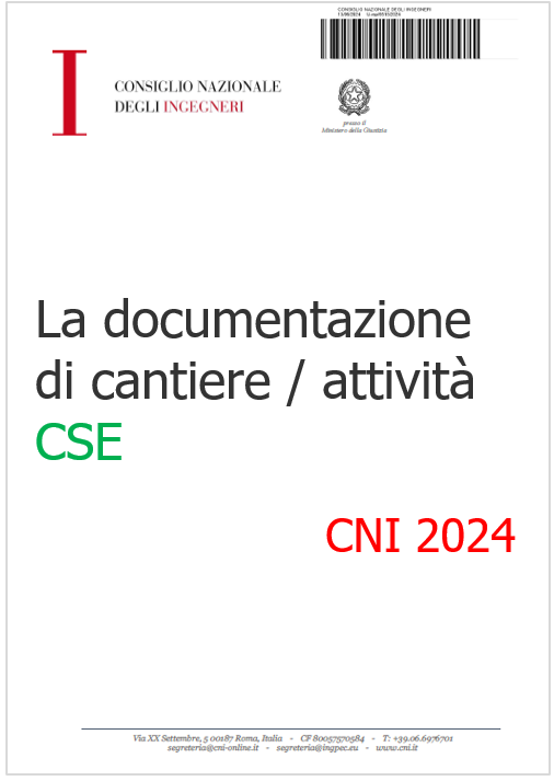 La documentazione di cantiere a attivit  CSE   CNI 2024