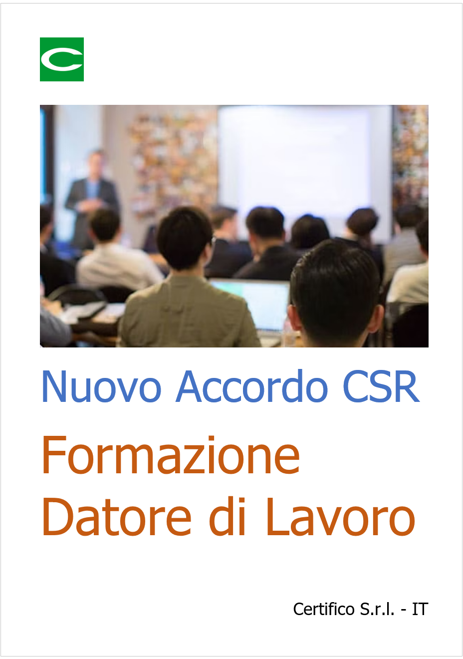 Nuovo Accordo CSR Formazione Datore di Lavoro