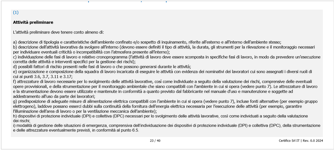 Procedura P1   Attivit  preliminare