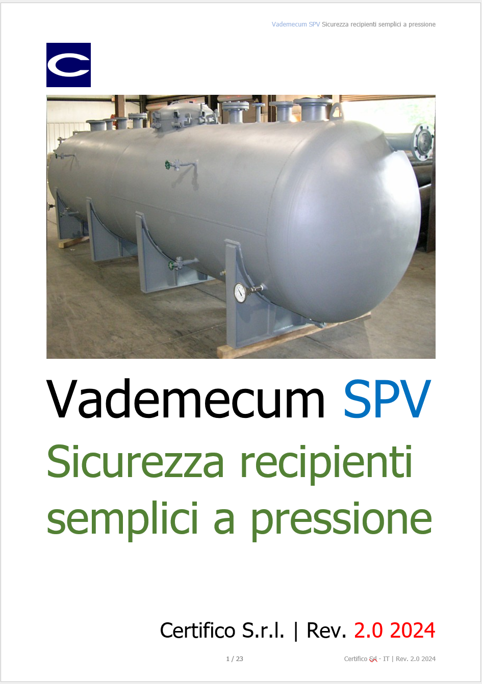 Vademecum  SPV sicurezza recipienti semplici a pressione Rev  1 0 2024