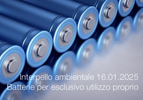 Interpello ambientale 16 01 2025   Batterie per esclusivo utilizzo proprio