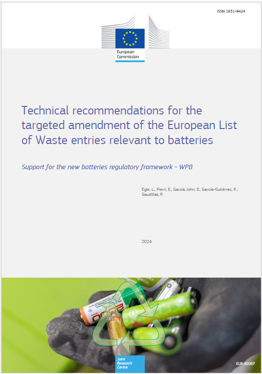 JRC Amendment of the European List of Waste entries relevant to batteries 2024