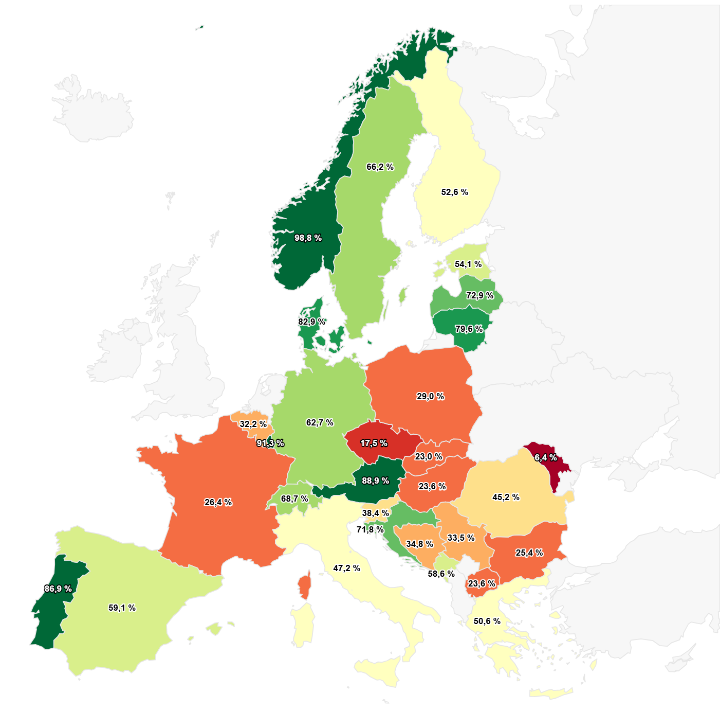 Quota da fonti rinnovabili del produzione di energia elettrica pubblica in 2024